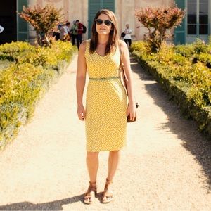 Boden Yellow Jersey Dress With Pockets
